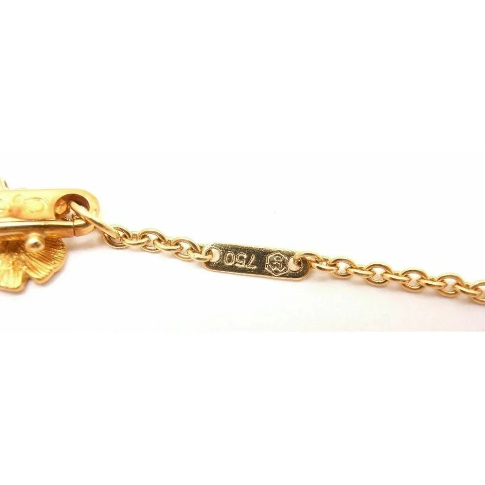 New! Authentic Carrera Y Carrera 18k Yellow Gold Ginkgo Onyx Pendant Necklace​